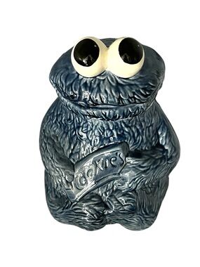 Vintage Cookie Monster Hand Painted Ceramic Cookie Jar 1991